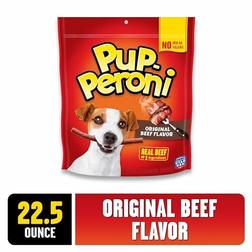 Pup-Peroni dog treats, original beef flavor, 22.5 ounce package.