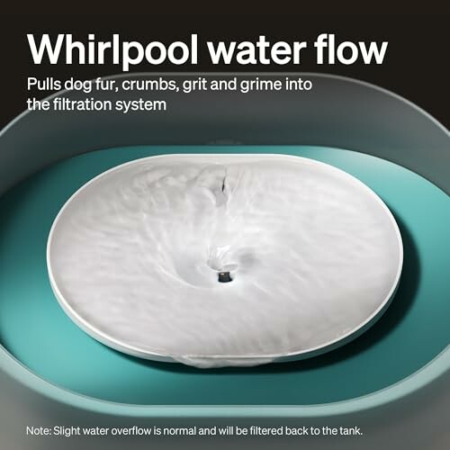 Whirlpool water flow in filtration system.